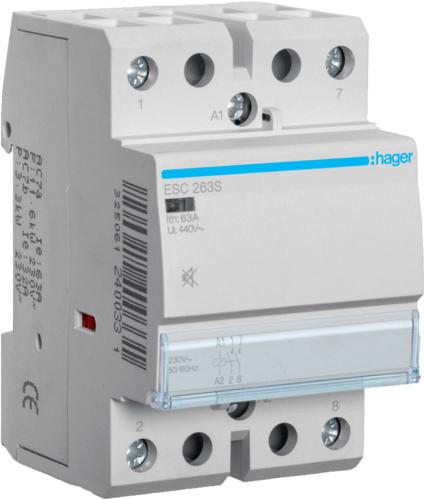 Hager Contactor hum-free63A 2S 230V ESC263S