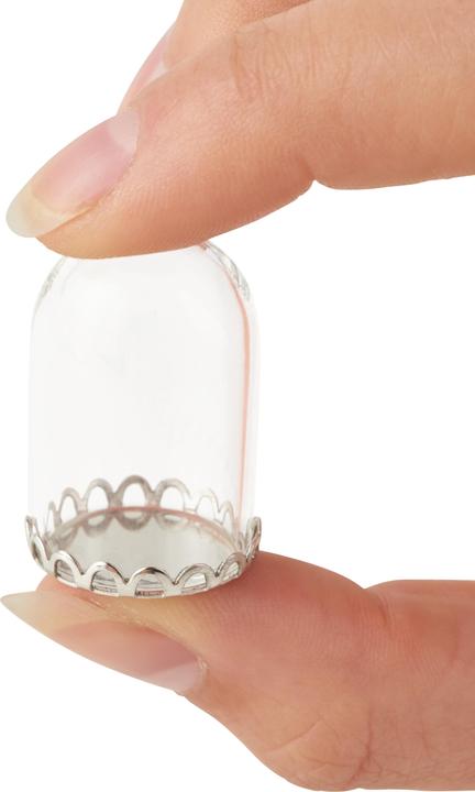Hobby & Crafting Fun Anhänger "Glasglocke", 2-tlg., 20 x 30 mm (Glas, Metall)