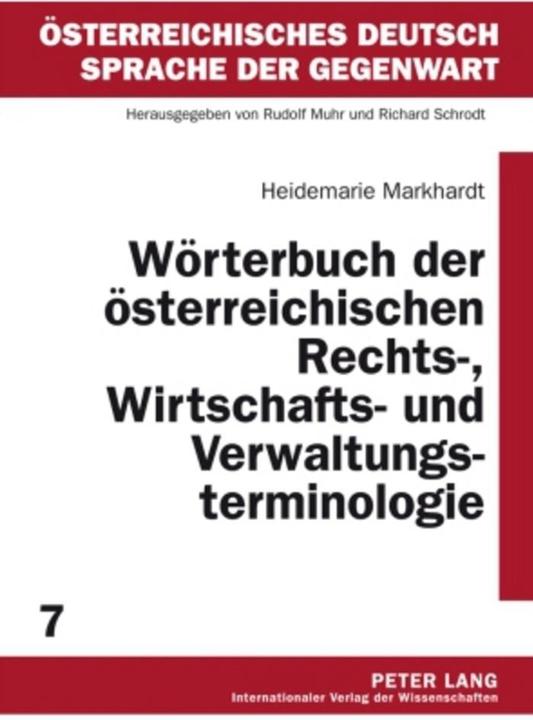 Energie-Label Markhardt:Wörterbuch der österreichisch (Deutsch, Heidemarie Markhardt, 2009)