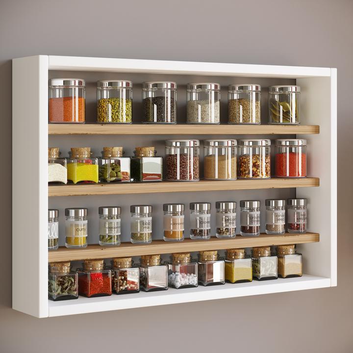 Immagine prodotto VCM Scaffale a muro portaspezie cucina Esaldi M (60 x 40 x 10 cm)
