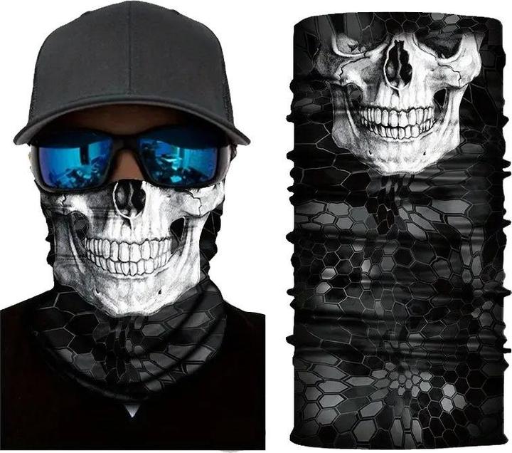 Cbx Schlauchschal, Bandana für Erwachsene mit Motiv, für Halloween, Motorradfahren, etc.