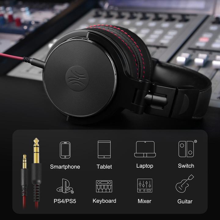 Produktbild OneOdio Pro-60 DJ Over Ear Kopfhörer kabelgebunden Stereo Schwarz High-Resolution Audio Faltbar, Sc (ANC, Kabelgebunden)