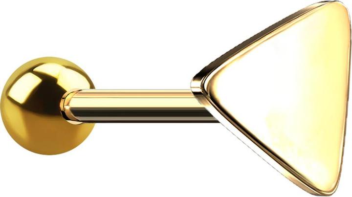 Produktbild Star Piercing Micro Barbell vergoldet mit Kugel und Dreieck (Chirurgenstahl 316L, ohne Messing)
