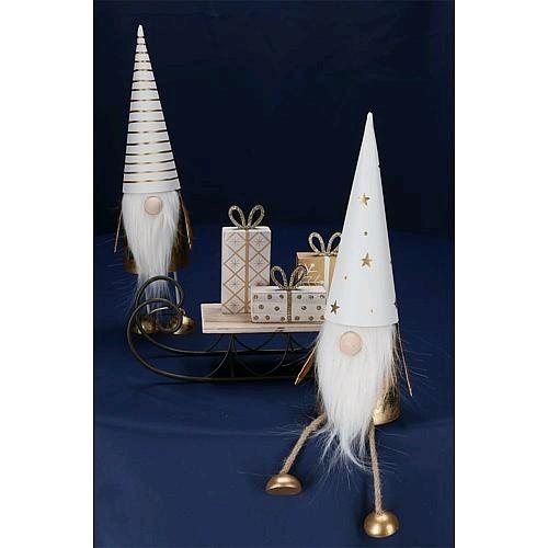 Actual product image Söllner Floristik white gold metal gnome standing