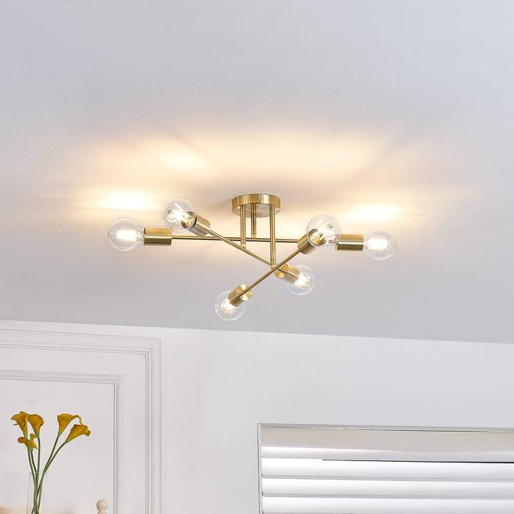 Produktbild Lindby Aloria Deckenleuchte, sechsflammig, gold (E27)