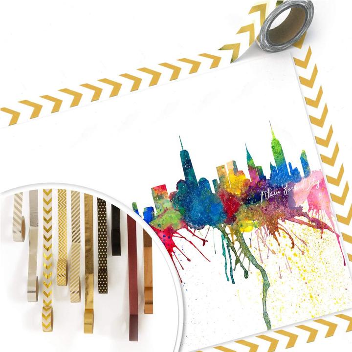 Image du produit Trenddeko Bleichner - New York City Aquarelle Skyline (120 x 100 cm)