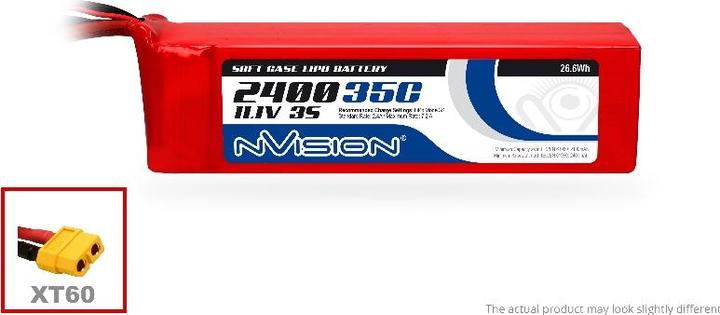 Immagine prodotto nVision Batteria LiPo 11,1V 2400mAh 35C (11.10 V, 2400 mAh)