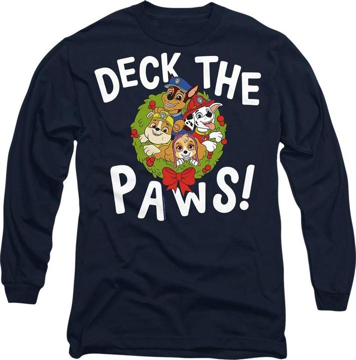 Actual product image Paw Patrol Unisex Adult Deck The Paws Christmas T-Shirt (M)
