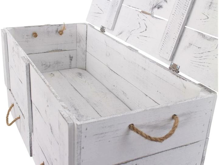 Produktbild Holz Zollhaus Truhe Vintage Shabby Weiss, 85 x 42 cm (42 x 85 x 12 cm, 137.51 l)