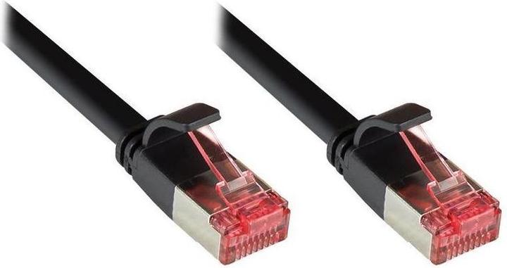 Actual product image Varia Patch cable, Cat. 6, U/FTP, FLAT CABLE, PVC, CU, 250 MHz, black, 3m (U/FTP, CAT6, 3 m)