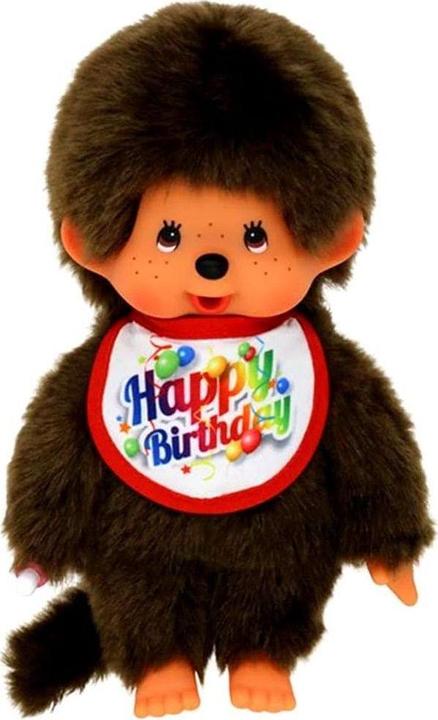 Monchhichi Ragazzo con bavaglino Buon compleanno (20 cm)