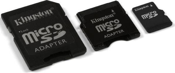 Produktbild Kingston microSDHC 4GB, inkl. Mini und SD-Adapter (1 GB, microSDHC, microSD)