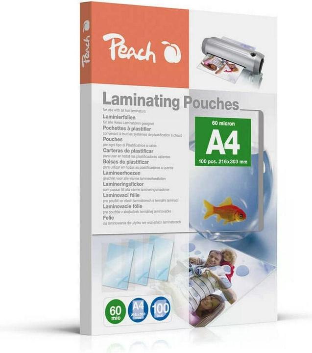 Produktbild Peach Laminierfolie A4 (303x426mm) 60mic (A4, 100 Stück, 60 µm)