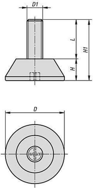 Produktbild Kipp Stellfuss K0674, Polyamid, rund