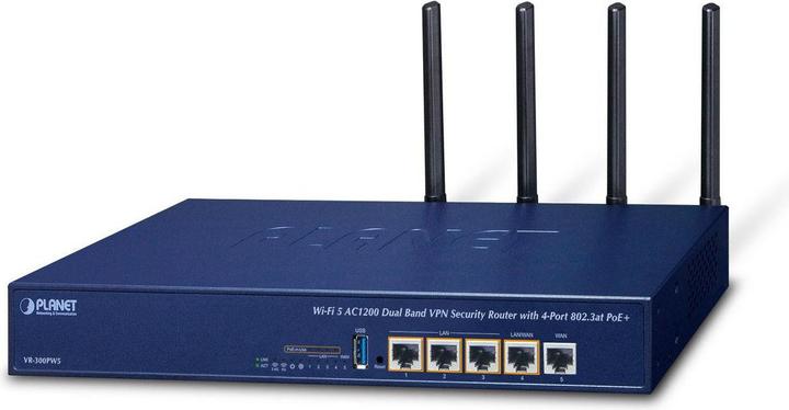 Actual product image Planet Wi-Fi 5 AC1200 Dual Band VPN WLAN Router Gigabit Ethernet Dual-Band (2 4 GHz/5 GHz) Blue
