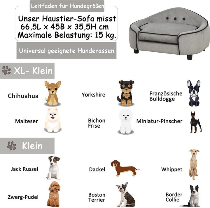 Produktbild PawHut Hundesofa (Hund, Katze)