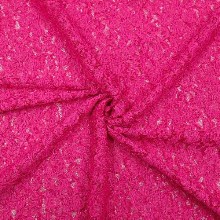 Image du produit Stoffrestposten Dentelle scintillante - rose - vente minimale : 1 mètre