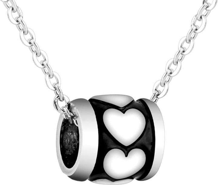 Immagine prodotto Star Piercing Collana in argento con ciondolo a forma di perla con cuori in argento (senza ottone, Acciaio chirurgico 316L)