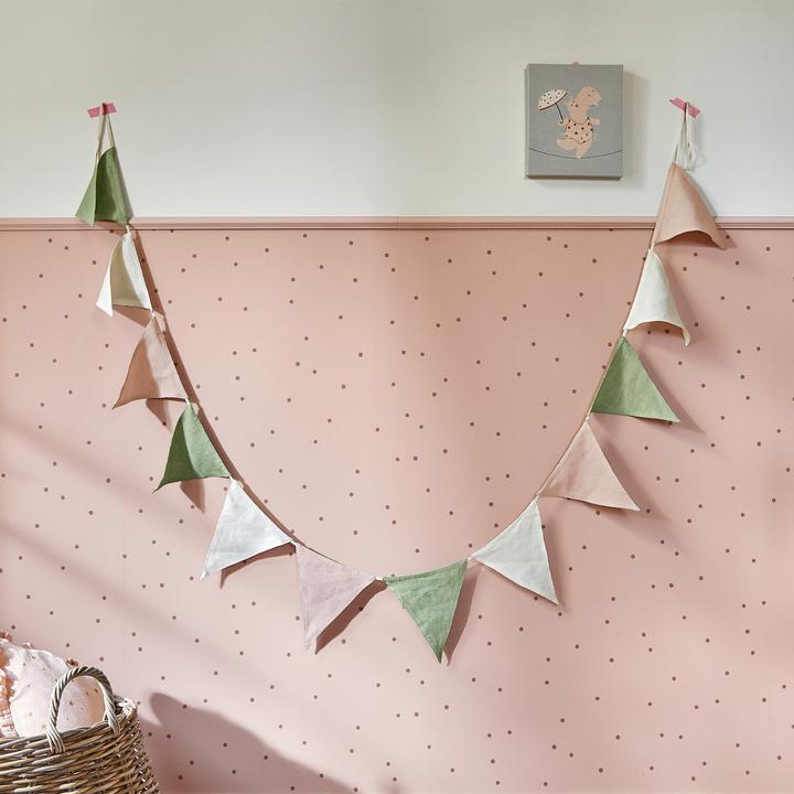 Produktbild Loberon Wimpelgirlande Rêveline rosa/grün/creme