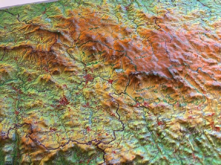 Actual product image Bavarian Forest relief map small