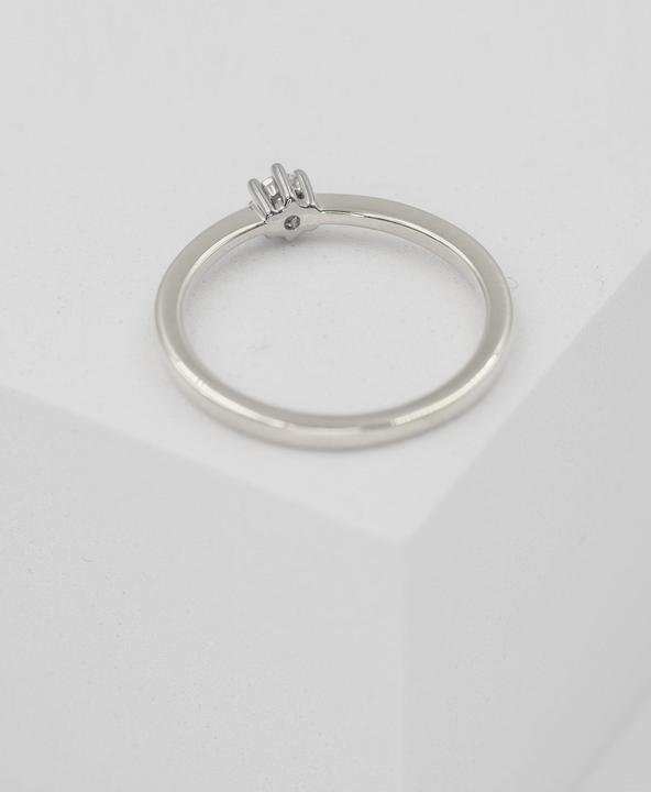 Produktbild Muau Solitaire ring 6-handle setting white gold 750, diamond 0.10ct. (54, 950 Platin)