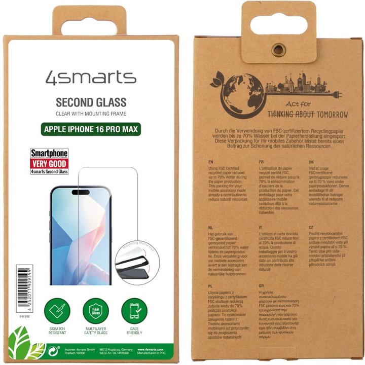 Productafbeelding 4smarts Tweede glas (1 Stuk, Apple iPhone 16 Pro Max)