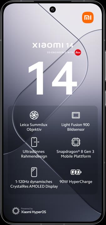 Produktbild Xiaomi 14 mit Electric Scooter 4 Lite (512 GB, Black, 6.36", Dual SIM, 50 Mpx, 5G)