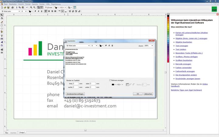 Produktbild Sigel BusinessCard Software (85 x 55 mm)