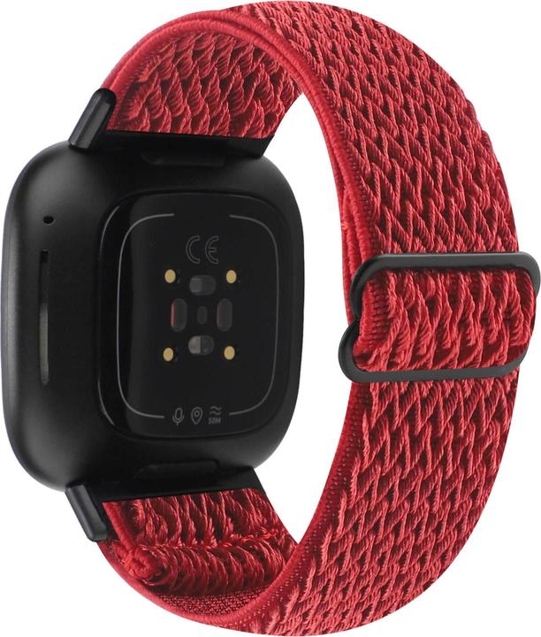 Produktbild Cover-Discount Fitbit Versa 4 / Sense 2 - Nylon Ersatzarmband rot (Nylon)