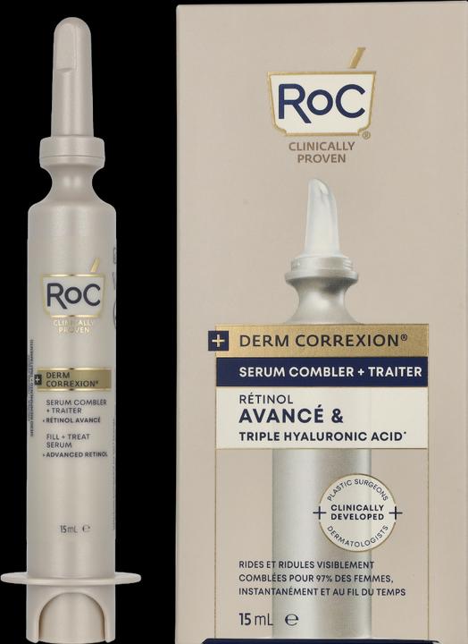 Produktbild Roc Derm Correxion Serum Fill + Treat for Face, Neck, & Jawline Faltenfüller Advanced Retinol & Tr (15 ml)