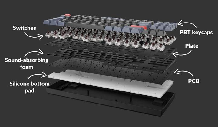 Produktbild Keychron K8 Pro (DE, Kabelgebunden, Kabellos)