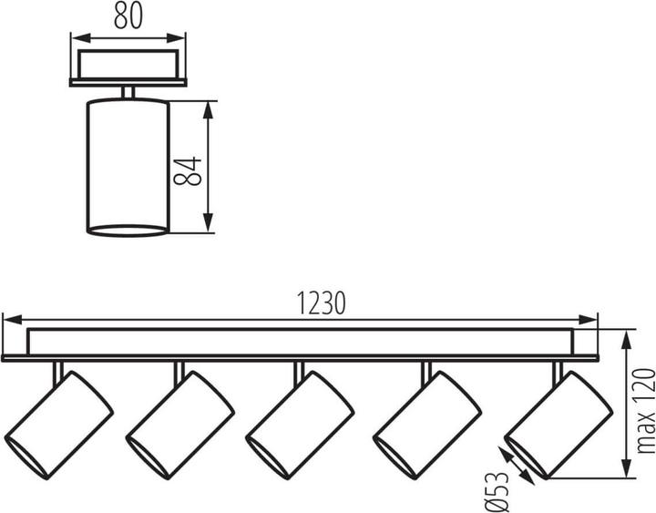Immagine prodotto Kanlux Lampada da parete/soffitto EVALO GU10 nero 5x 35689 (GU10)