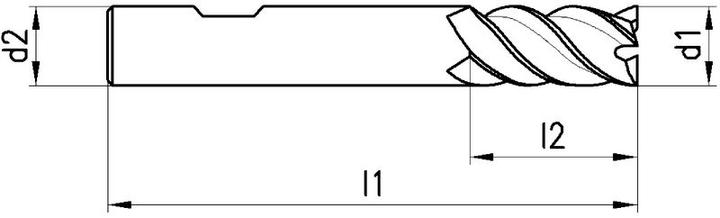 Image du produit Neriox Fraise de finition Type N, HSS-Co8, courte Ø8