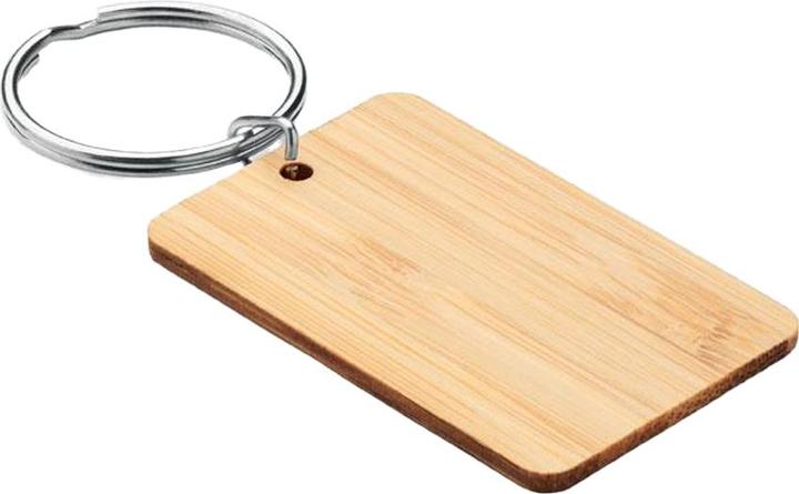 Actual product image MidOcean Angleboo Rectangular Bamboo Keyring