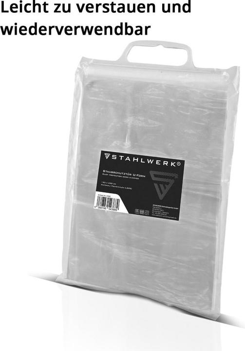 Produktbild Stahlwerk Staubschutztür U-Form Staubtür Schmutzschleuse Staubvorhang (Schutzbrillenkasten)