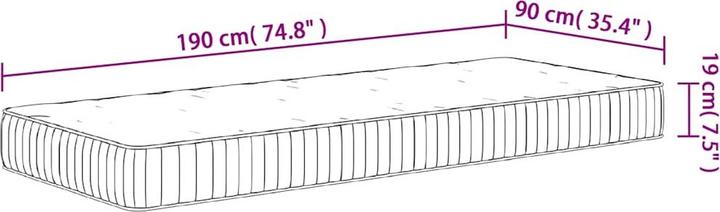 Actual product image VidaXL Jeronima (90 x 190 cm, Spring core)