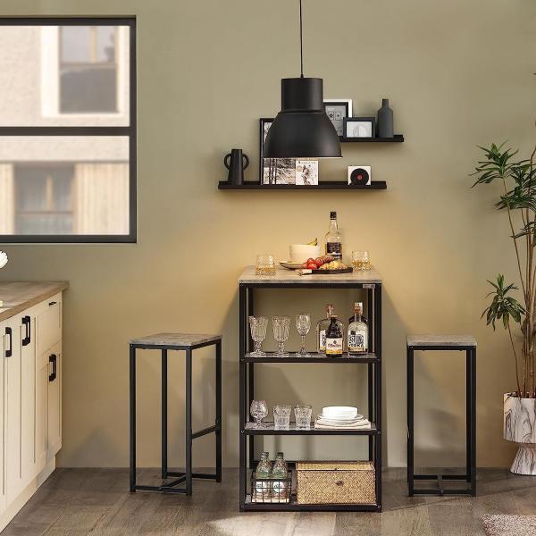 Produktbild SoBuy Bartisch Mit 2 Stühlen (110 x 97 x 60 cm)