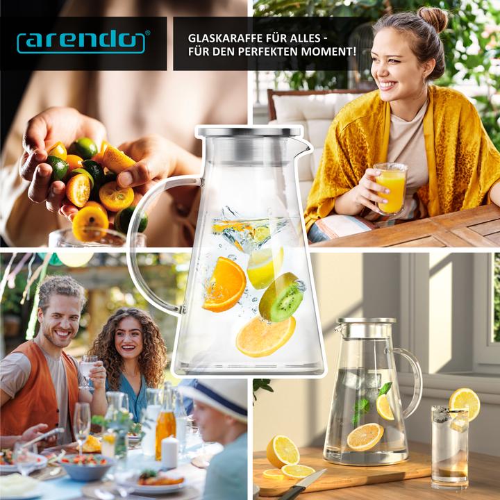 Produktbild Arendo Glaskaraffe mit Deckel (1.80 l)