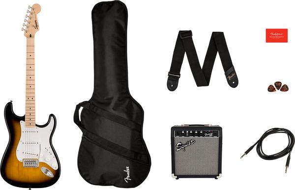 Squier Sonic Stratocaster Pack MN 2-Color Sunburst elektrische gitaar starterset