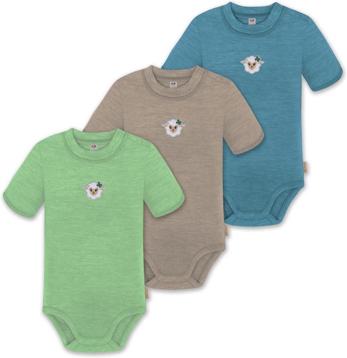 Normani 3er Set Baby Merino Kurzarmbody „Tihoi" - 9319