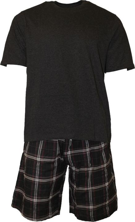 Actual product image Cargo Bay Mens Checked T-Shirt & Shorts Pyjama Set (L)