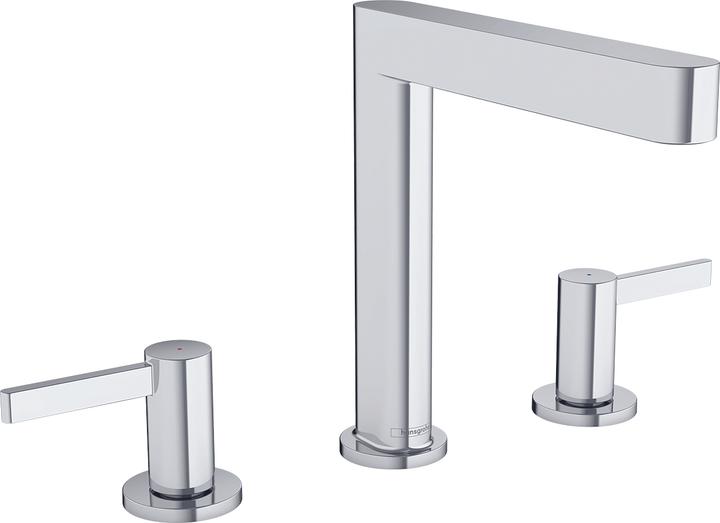 Produktbild hansgrohe HG 3-Loch-Waschtischarmatur FINORIS 160 m Push-Open Ablaufgarnitur 1 1/4Zoll chr