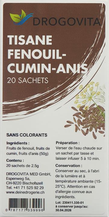 Actual product image Drogovita Fennel-Cumin-Anise Tea (82 g)