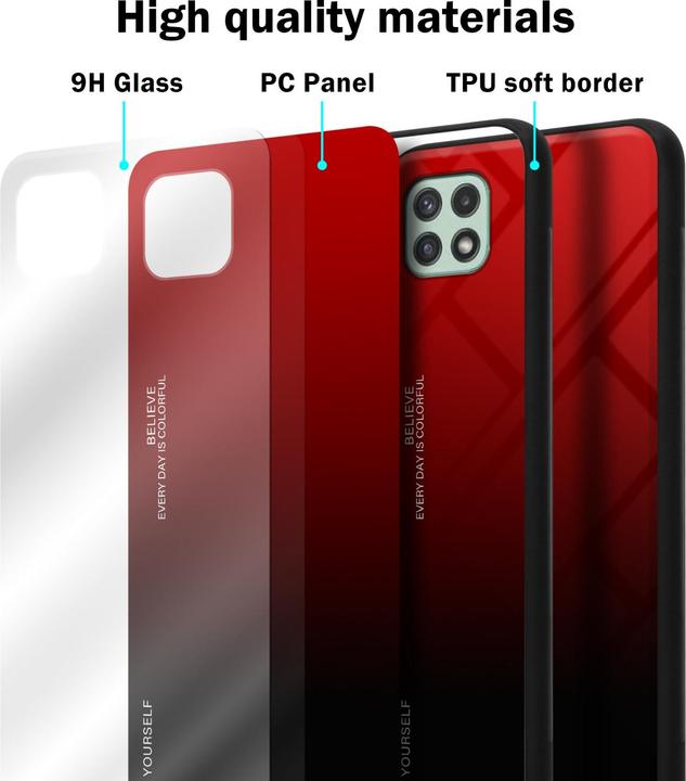 Produktbild Cadorabo TPU 2 Farben Glas Hülle (Samsung Galaxy A22 5G)