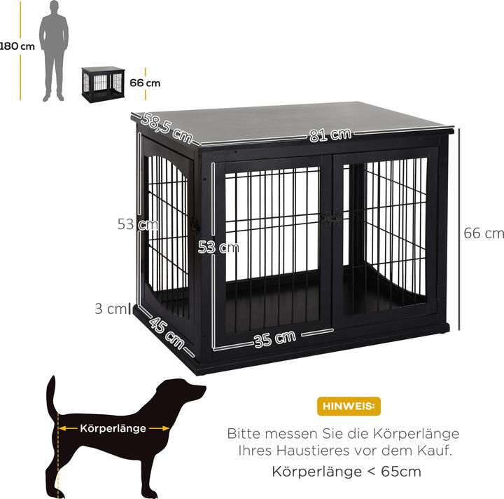 Produktbild PawHut Hundekäfig mit 2 Türen (Hund, Abschliessbar)