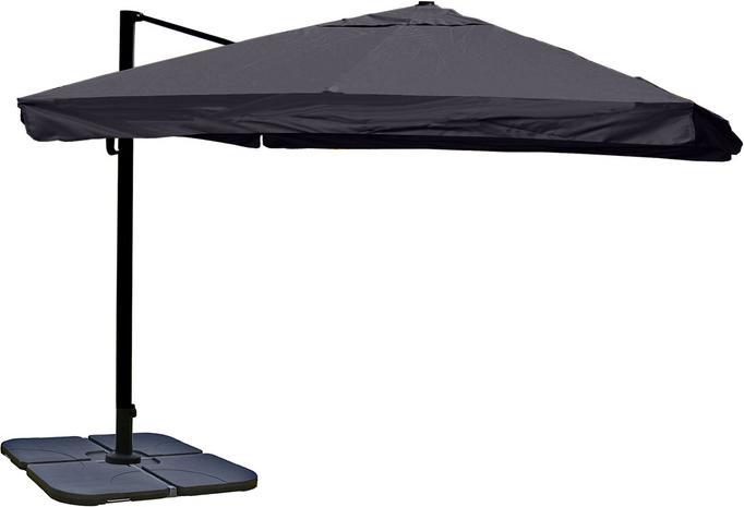 Immagine prodotto Swisshandel24 Ombrello semaforo gastronomico, parasole, 3x3m (Ø4,24m) poliestere/alluminio 23kg, falda, antracite (3 m)