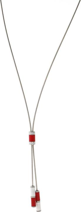 Produktbild Xen Atelier Y-Collier mit Dekorelementen rot-weiss 45 cm (Edelstahl, 45 cm)