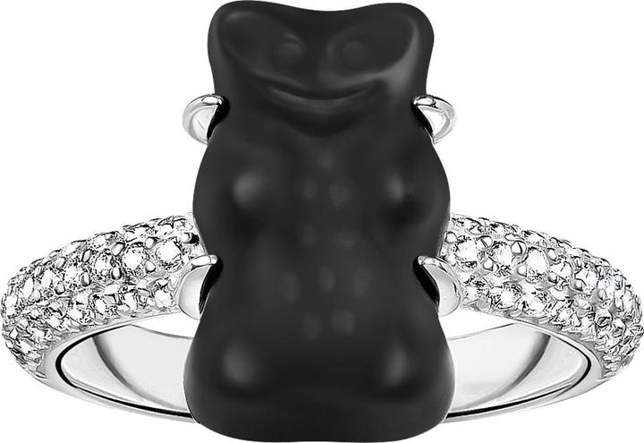 Produktbild Thomas Sabo Ring mit schwarzem Goldbären und Steinen (56, 925 Silber)
