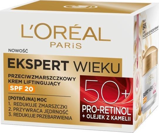 L'Oréal Paris L'OREAL Ekspert Wieku 50+ przeciwzmarszczkowy krem liftingujący 50ml (50 ml, 24h Creme, SPF 20)