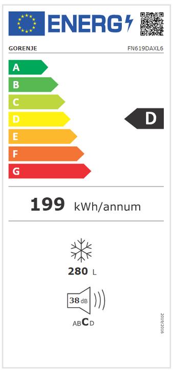 Etichetta energetica Gorenje Congelatore (Struttura autonoma, 280 l)